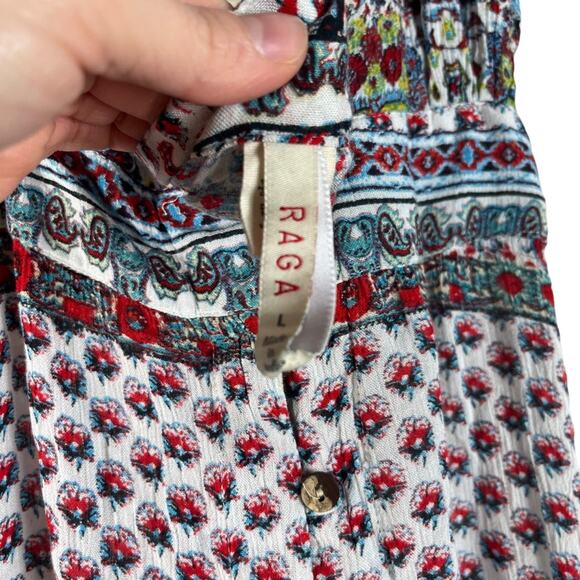 Raga Revolve Riviera Vibe Maxi Halter Dress Patchwork Paisley Boho Cottage Large - Picture 13 of 15